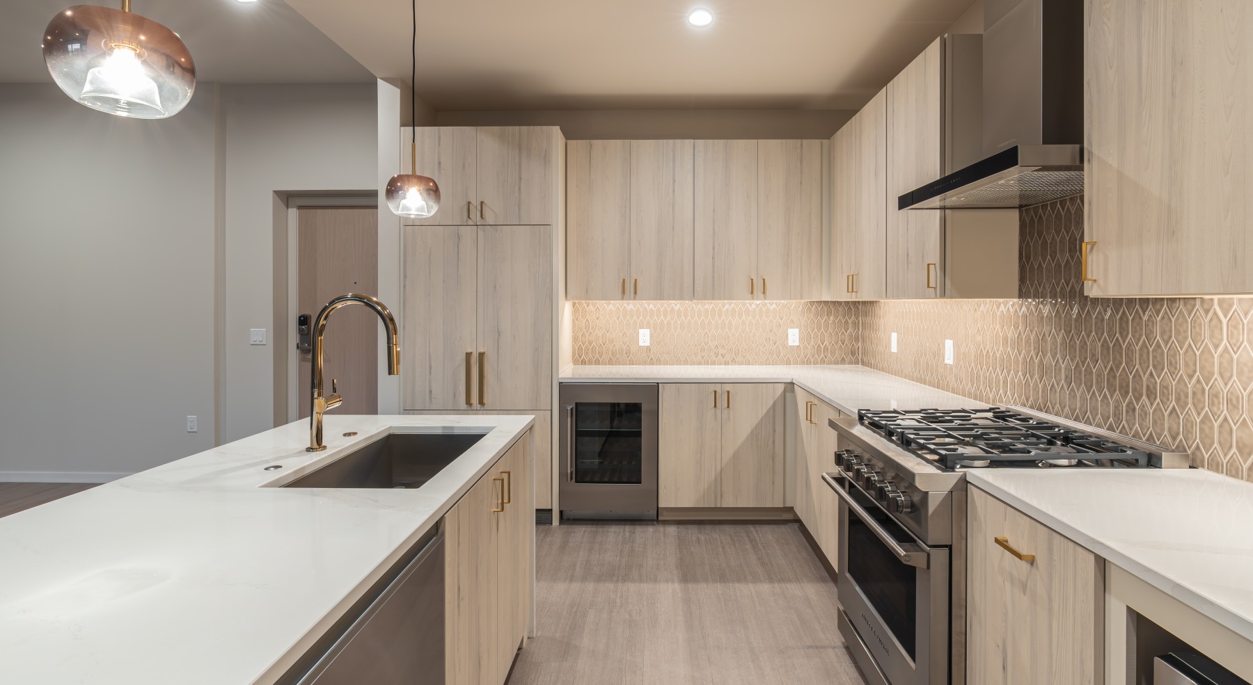Well-lit kitchen with ample counter space