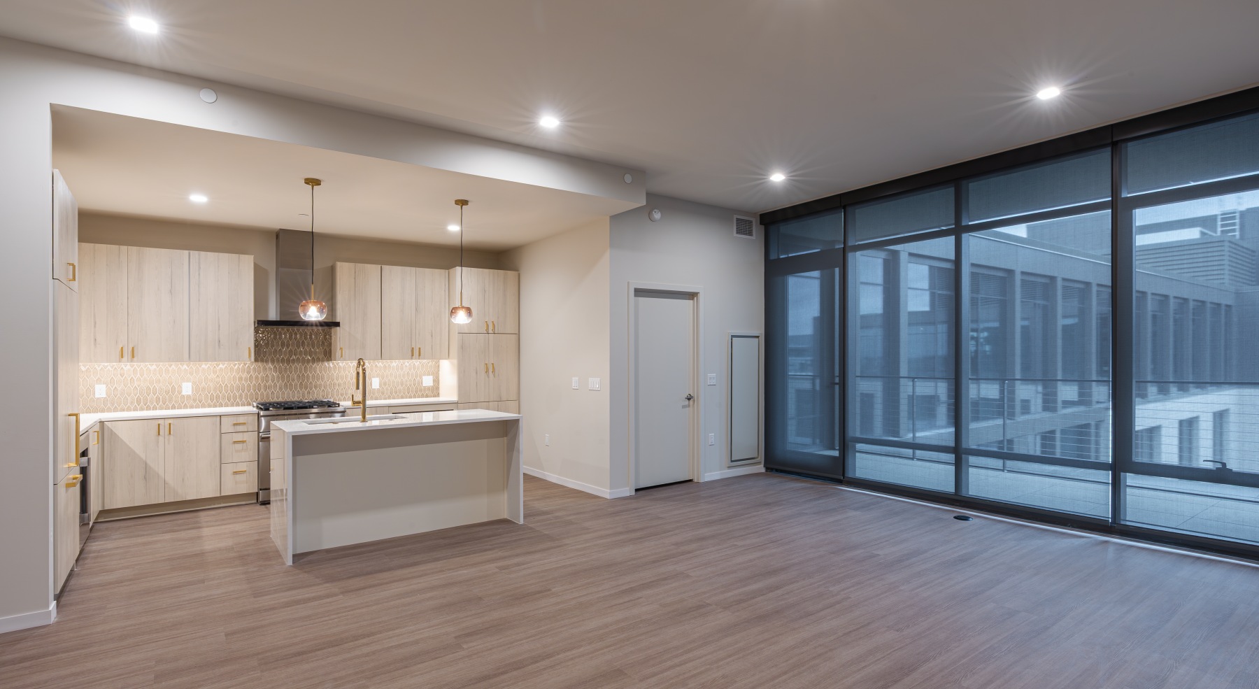 Open space living area with natural lighting