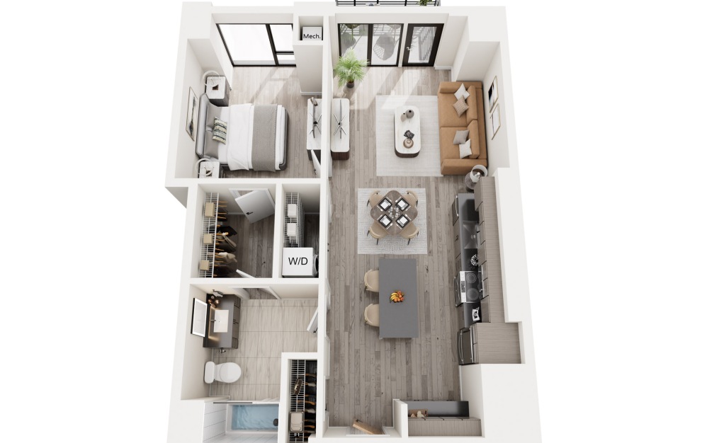 1A.2 - 1 bedroom floorplan layout with 1 bathroom and 756 square feet 1A.2 - 1 bedroom floorplan layout with 1 bathroom and 756 square feet