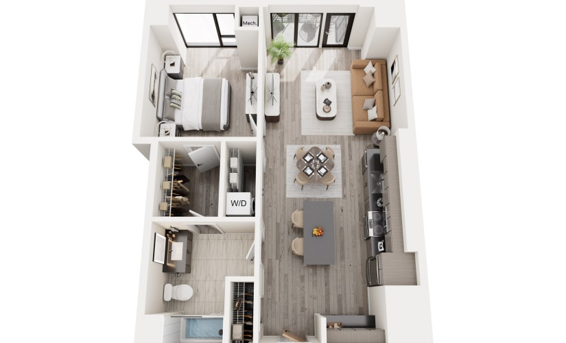1A.2 - 1 bedroom floorplan layout with 1 bathroom and 756 square feet