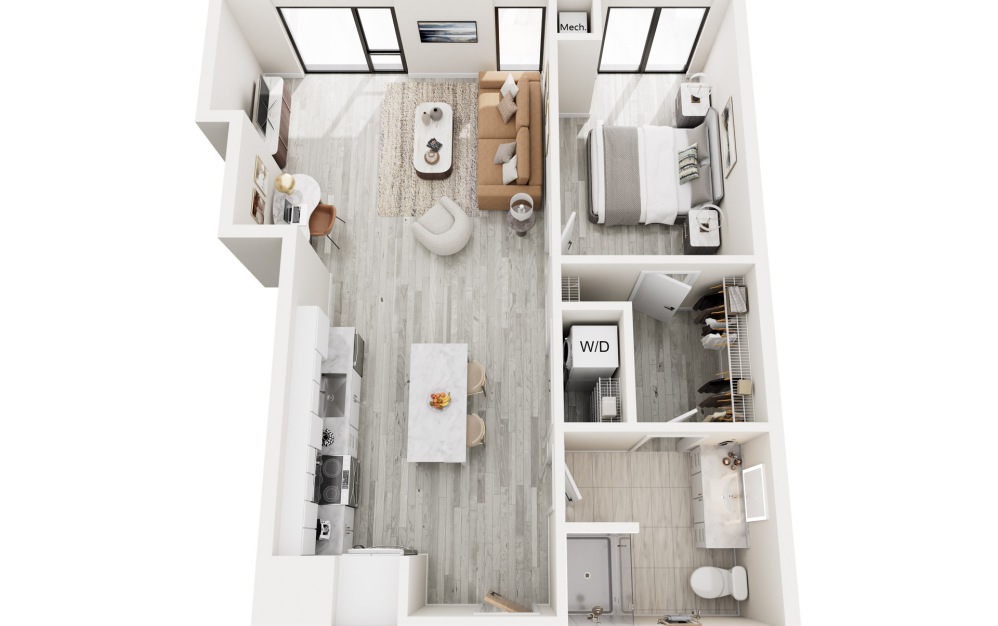 1B.3 - 1 bedroom floorplan layout with 1 bathroom and 759 square feet 1B.3 - 1 bedroom floorplan layout with 1 bathroom and 759 square feet