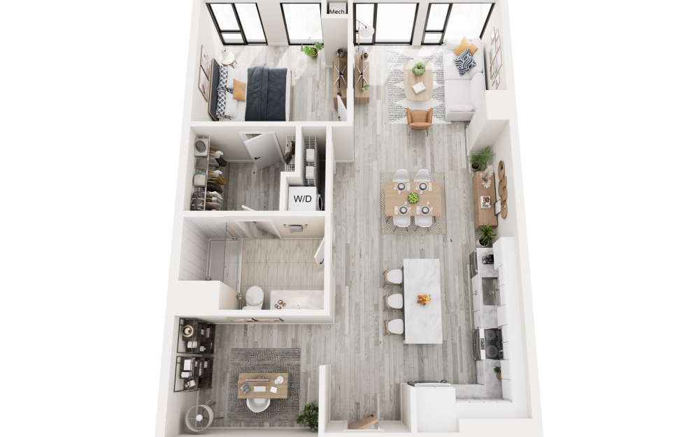 1H.1 - 1 bedroom floorplan layout with 1 bathroom and 911 square feet 1H.1 - 1 bedroom floorplan layout with 1 bathroom and 911 square feet