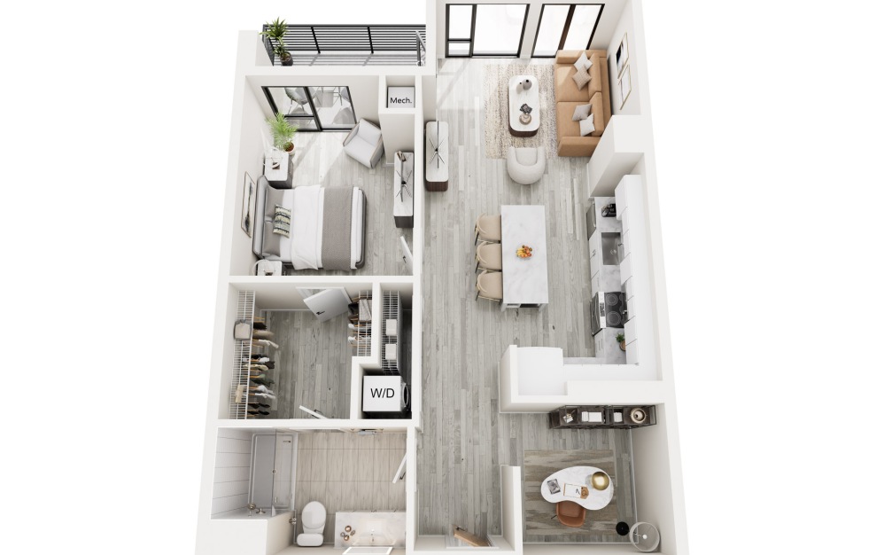 1I.1 - 1 bedroom floorplan layout with 1 bathroom and 835 square feet 1I.1 - 1 bedroom floorplan layout with 1 bathroom and 835 square feet