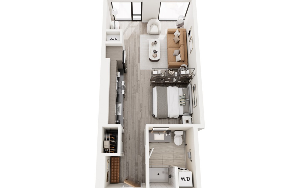 SB.1 - Studio floorplan layout with 1 bathroom and 516 square feet SB.1 - Studio floorplan layout with 1 bathroom and 516 square feet