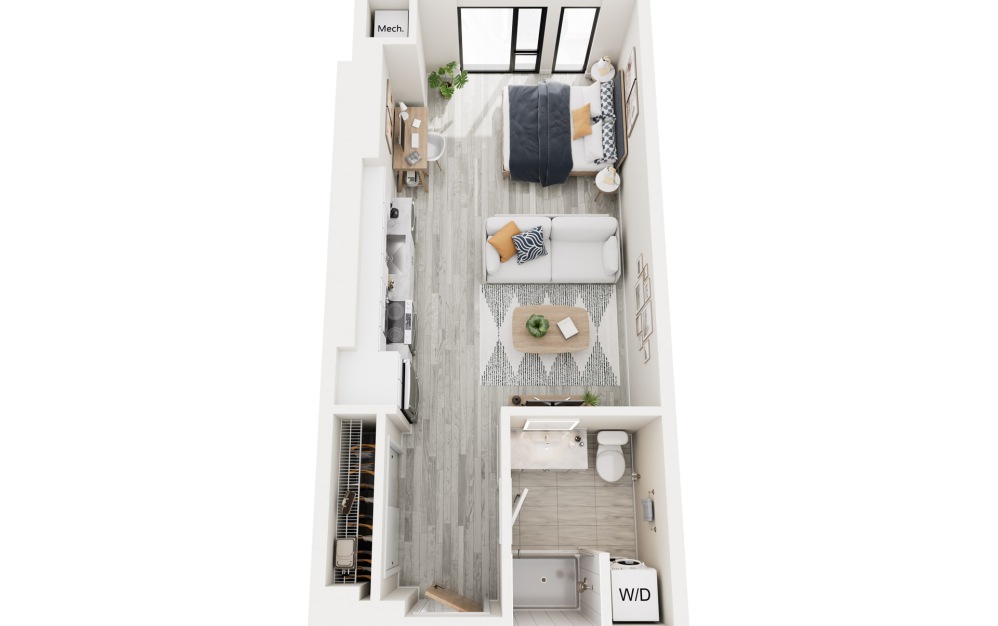 SC.1 - Studio floorplan layout with 1 bathroom and 478 square feet SC.1 - Studio floorplan layout with 1 bathroom and 478 square feet
