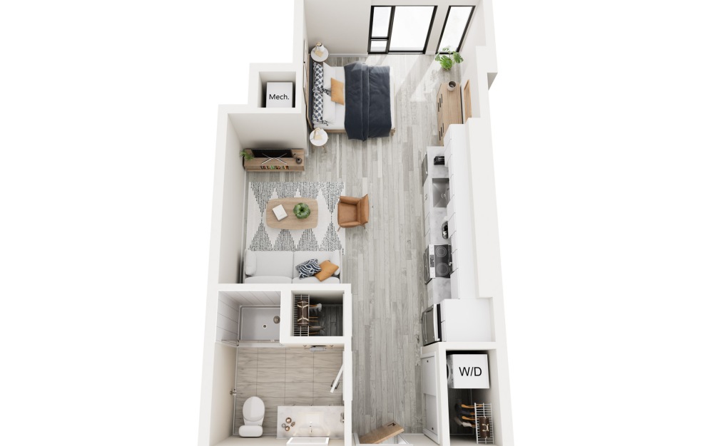 SD.1 - Studio floorplan layout with 1 bathroom and 494 square feet SD.1 - Studio floorplan layout with 1 bathroom and 494 square feet