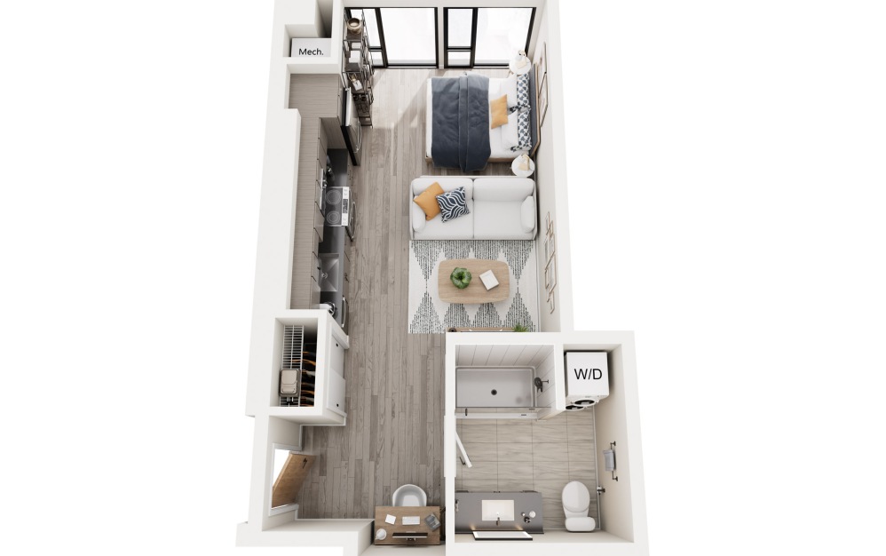 SE.1 - Studio floorplan layout with 1 bathroom and 469 square feet SE.1 - Studio floorplan layout with 1 bathroom and 469 square feet