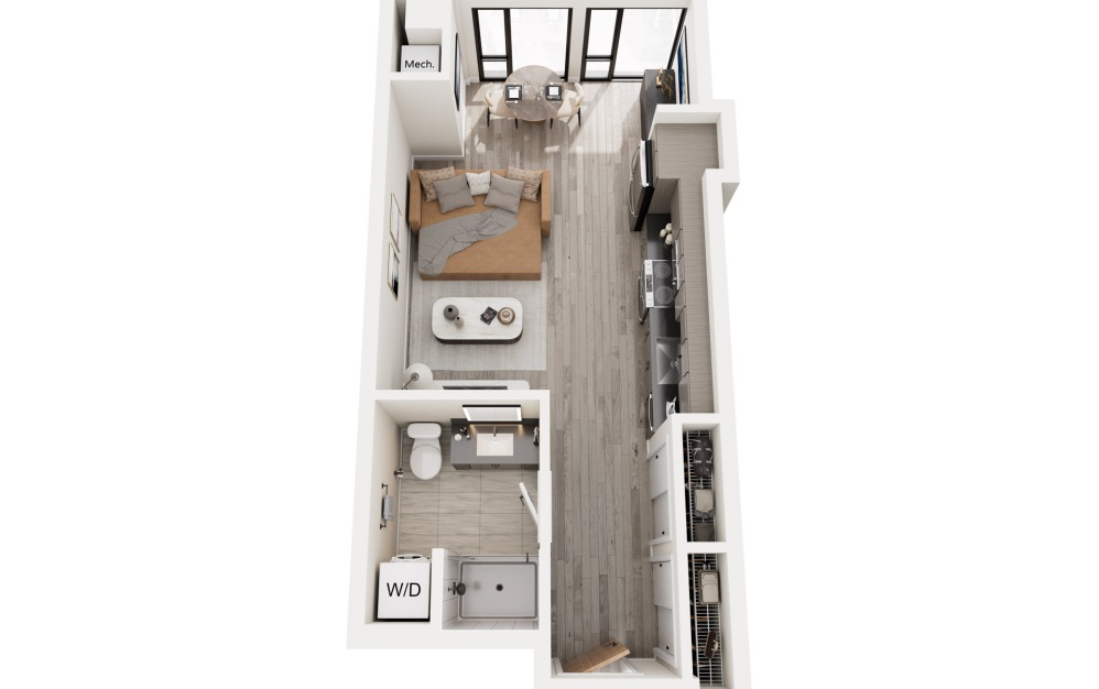 SE.4 - Studio floorplan layout with 1 bathroom and 449 square feet SE.4 - Studio floorplan layout with 1 bathroom and 449 square feet